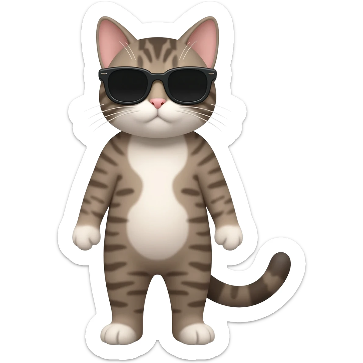 Cat wearing sunglasses sticker