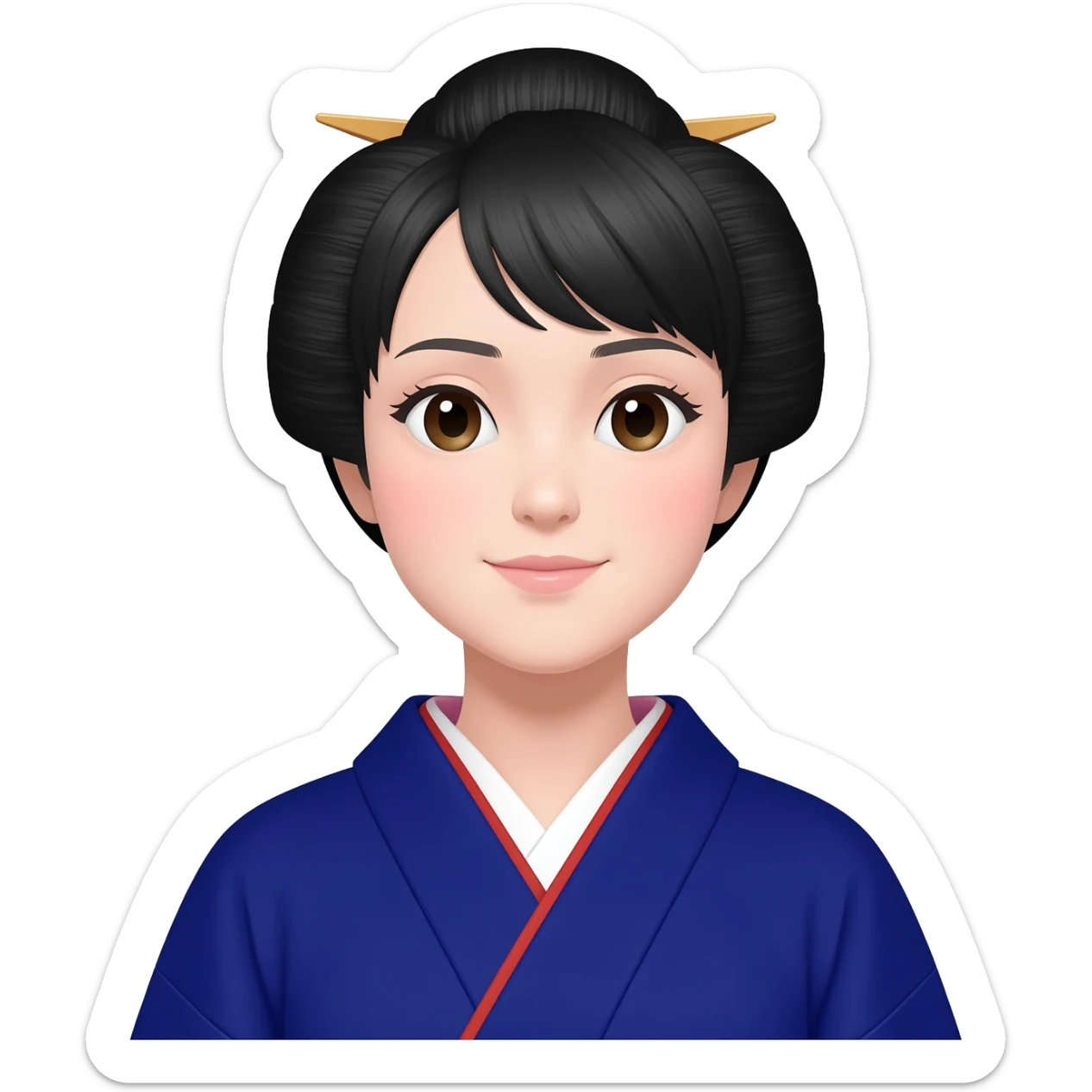 I said girl junihitoe in Navy rich royal blue shade & No other color added. But in emoji please! sticker