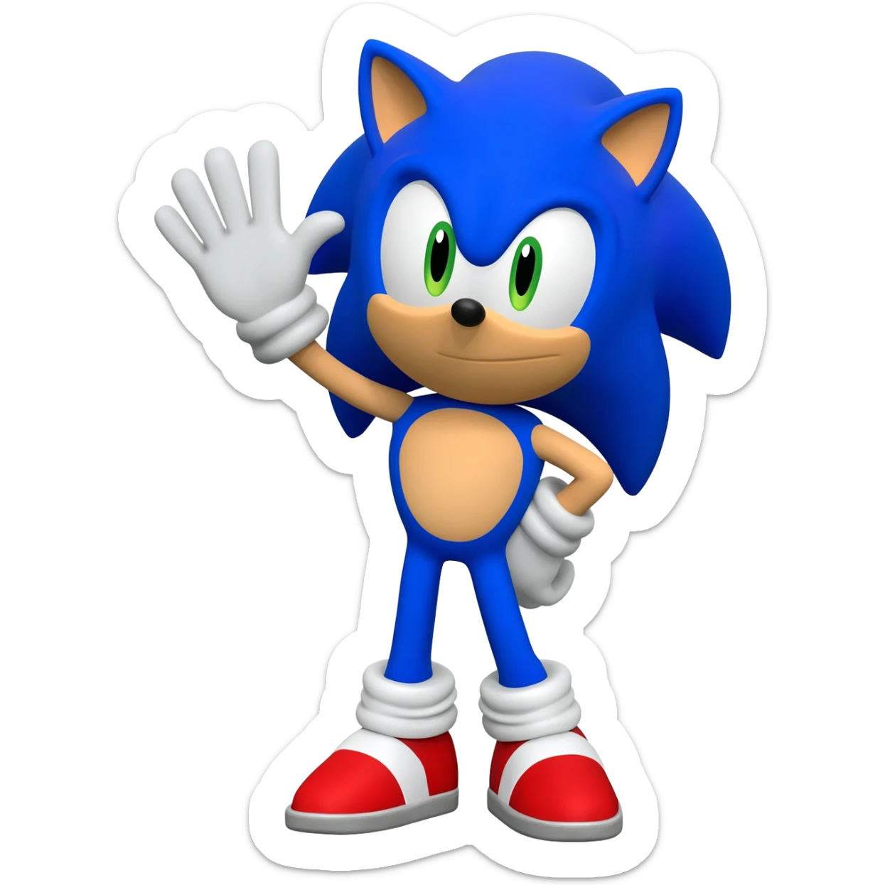 Sonic saludando render 3d sticker