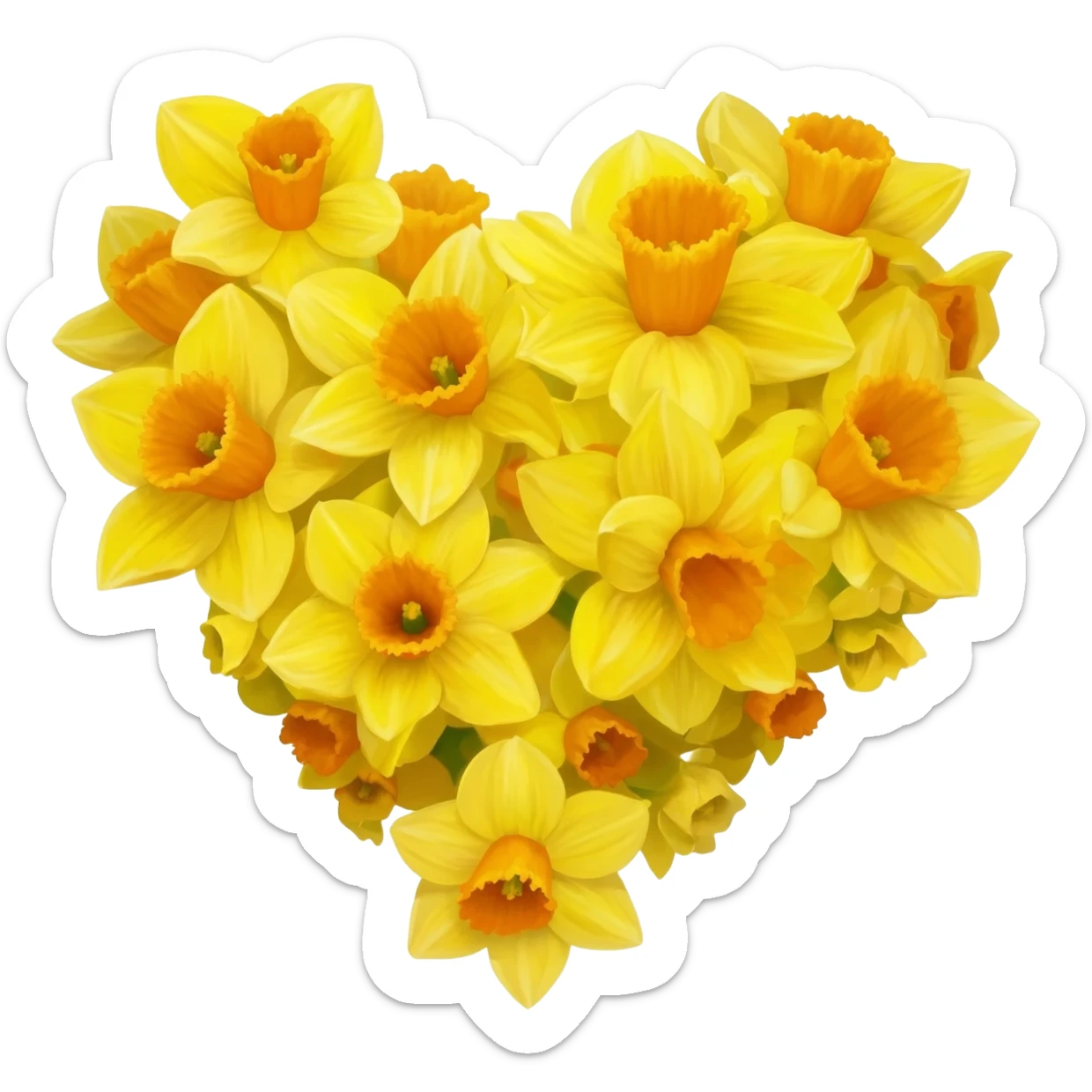СЕРДЦЕ ИЗ НАРЦЫССОВ sticker