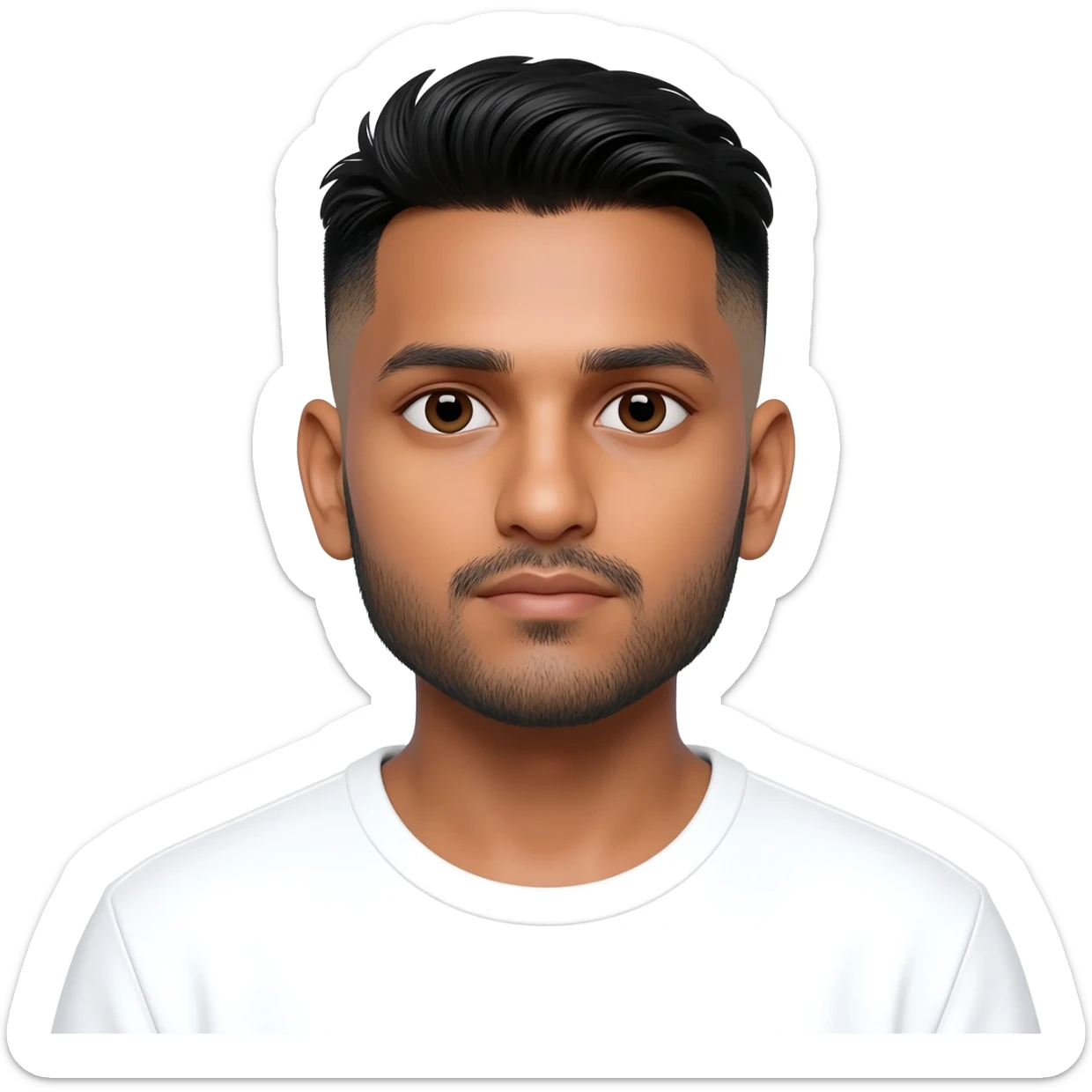 Indian young man at 25 years old fade hair cut sticker