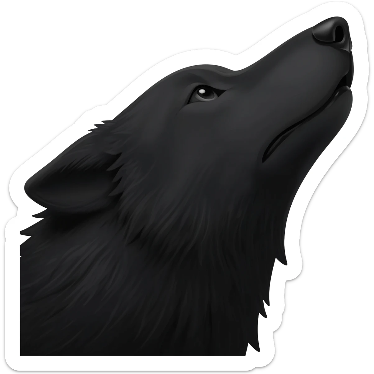 black wolf howling just head ,facing right side sticker