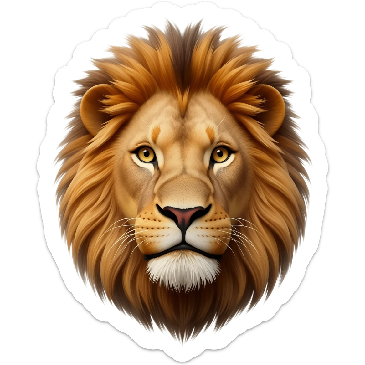 Serious realistic majestic looking lion face sticker