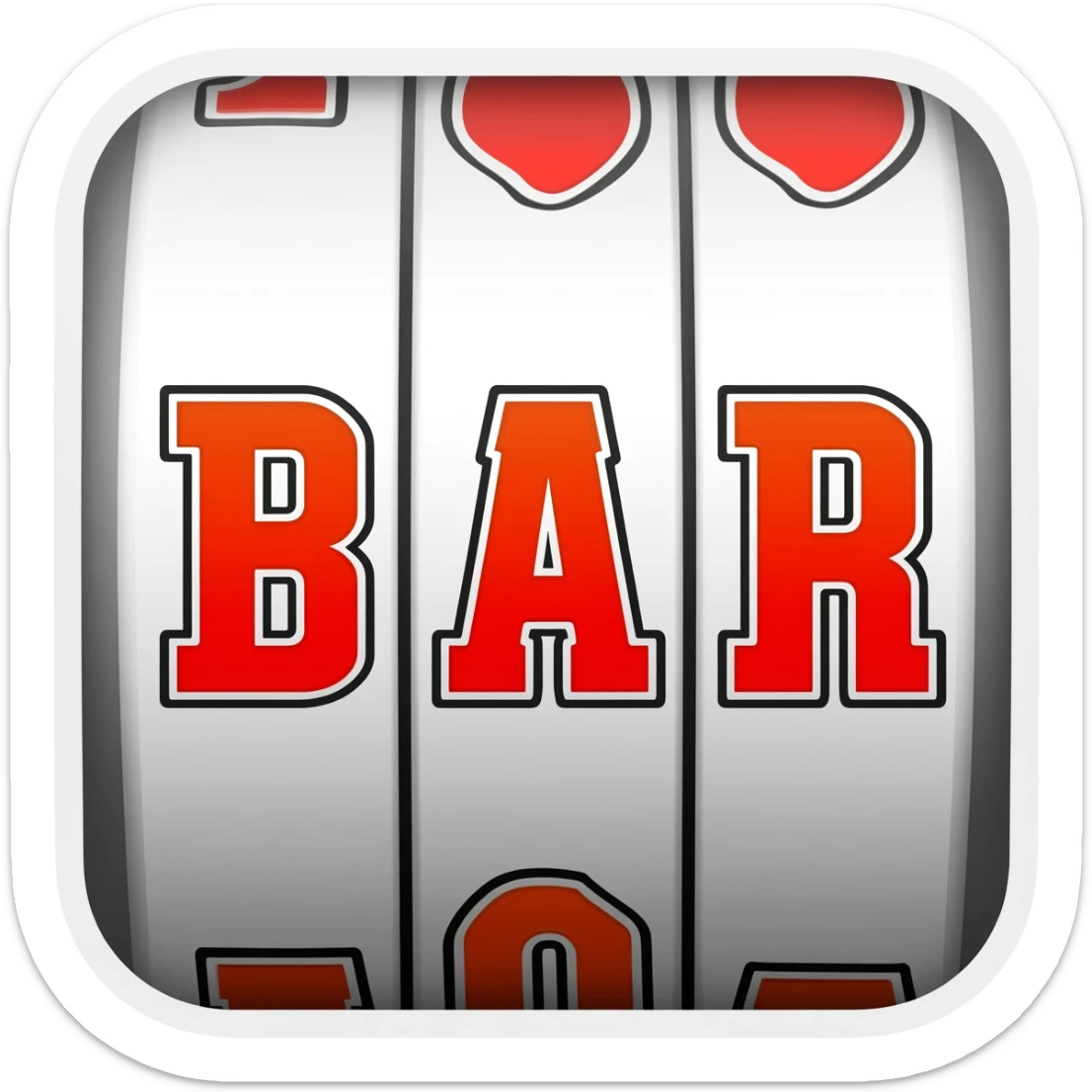 a bar symbol for slot machines. with text bar and a rounded rectangle around it sticker
