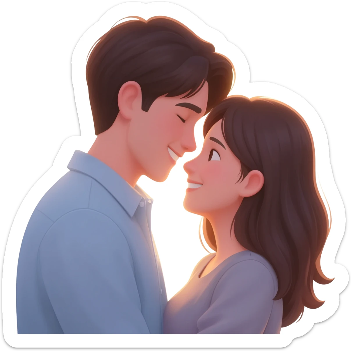 couple hugging romantically sticker