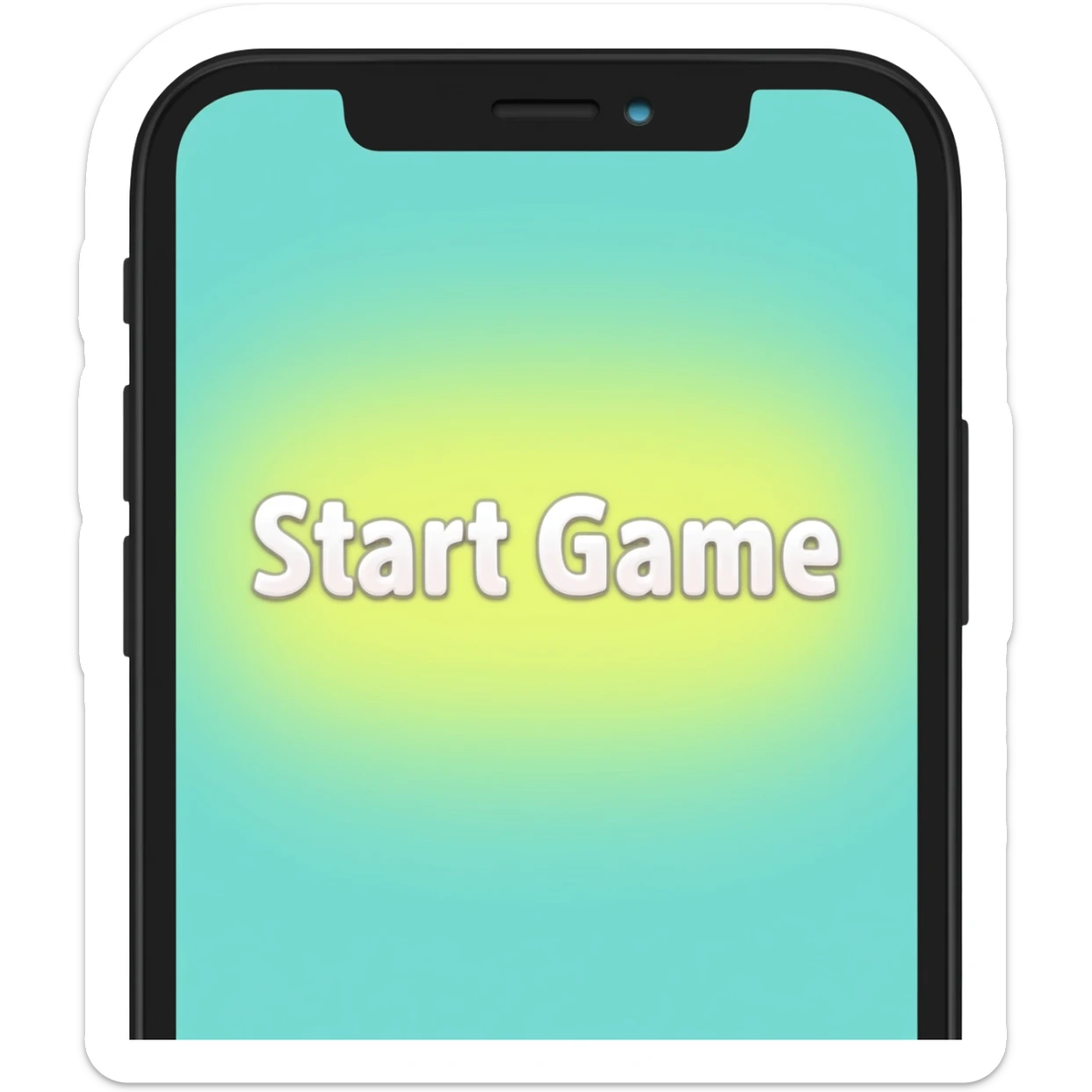 iphone with "start game" sign sticker