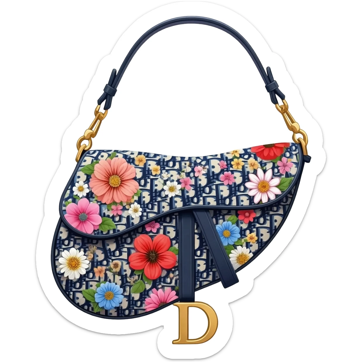 floral dior saddle bag sticker