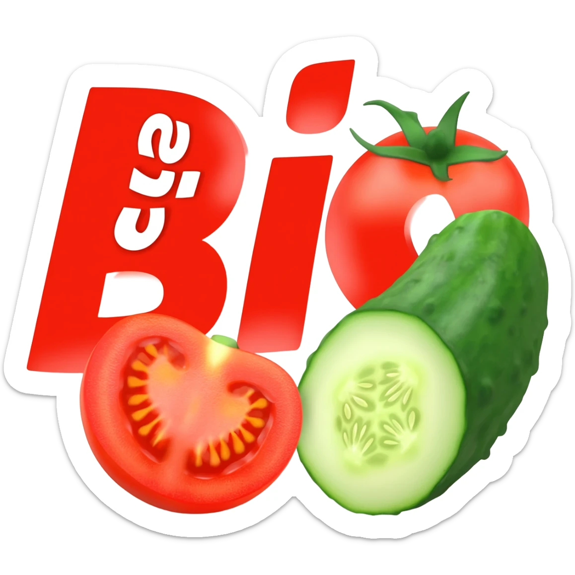 Tomato And Cucumber Below The Text Big Idea sticker