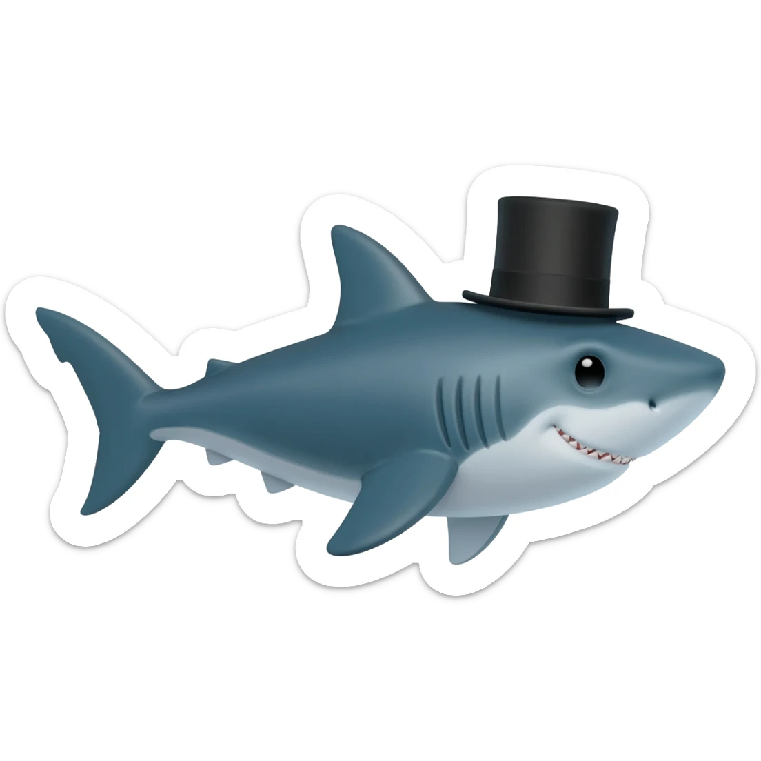 Shark with a top hat sticker