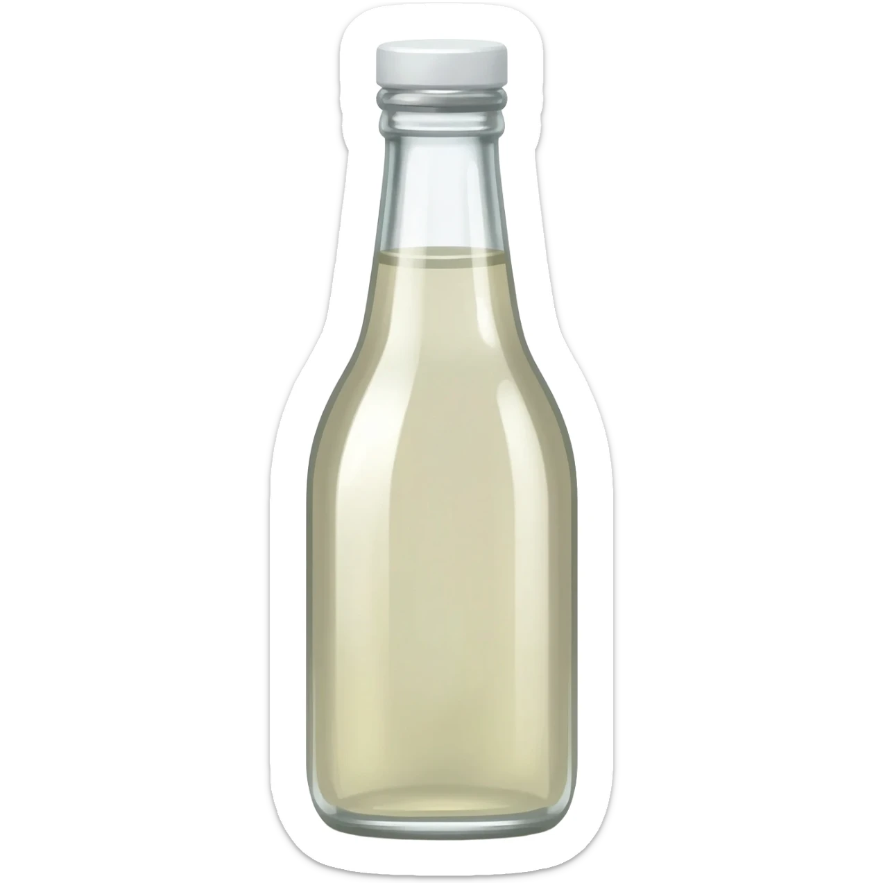 aesthetic clear sugarcane syrup in tall clear full glass bottle with white lid realistic soft textures sticker