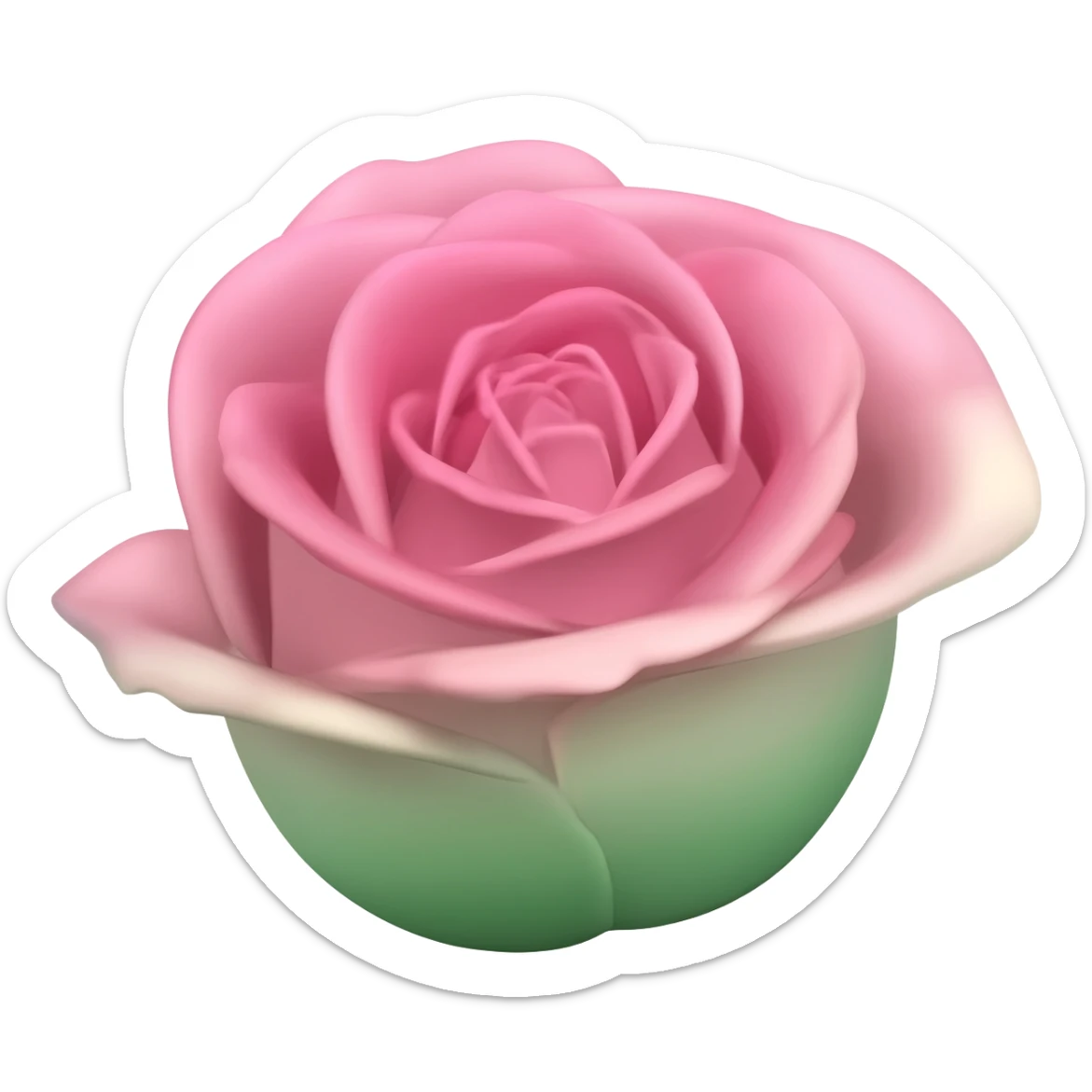 ombre rose pink green flower sticker