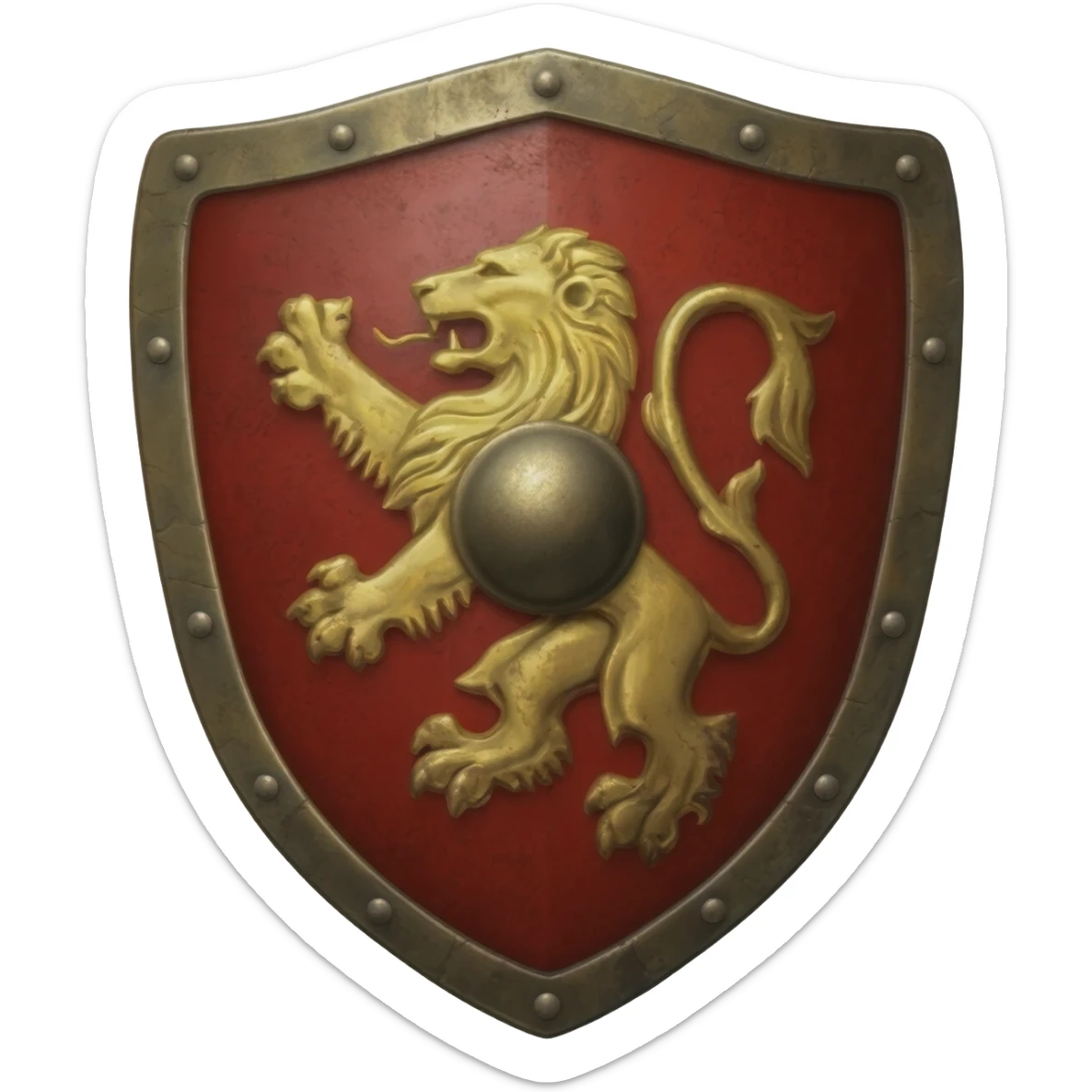 medieval red shield sticker