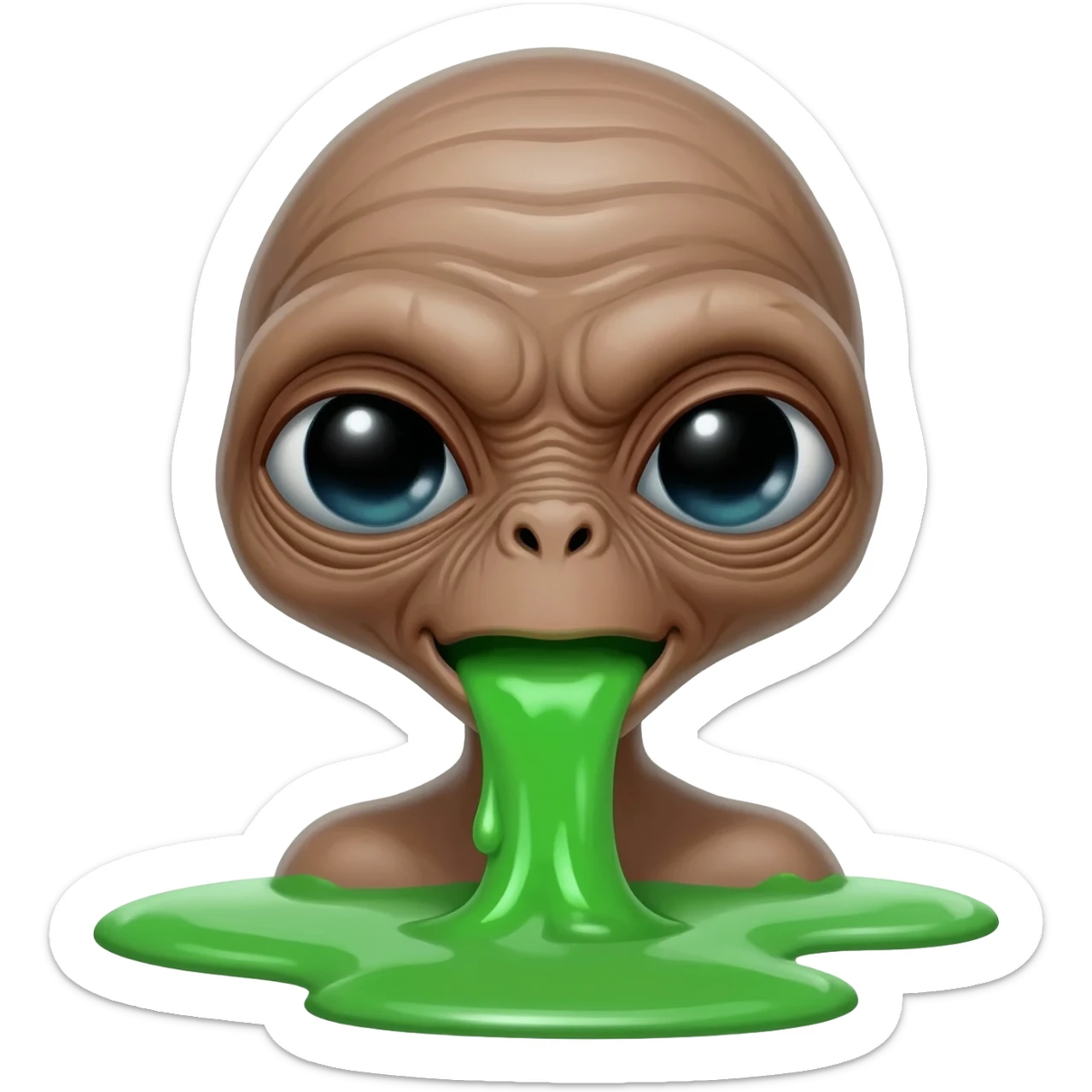 E.T. The Extra-Terrestrial from the movie puking green liquid sticker