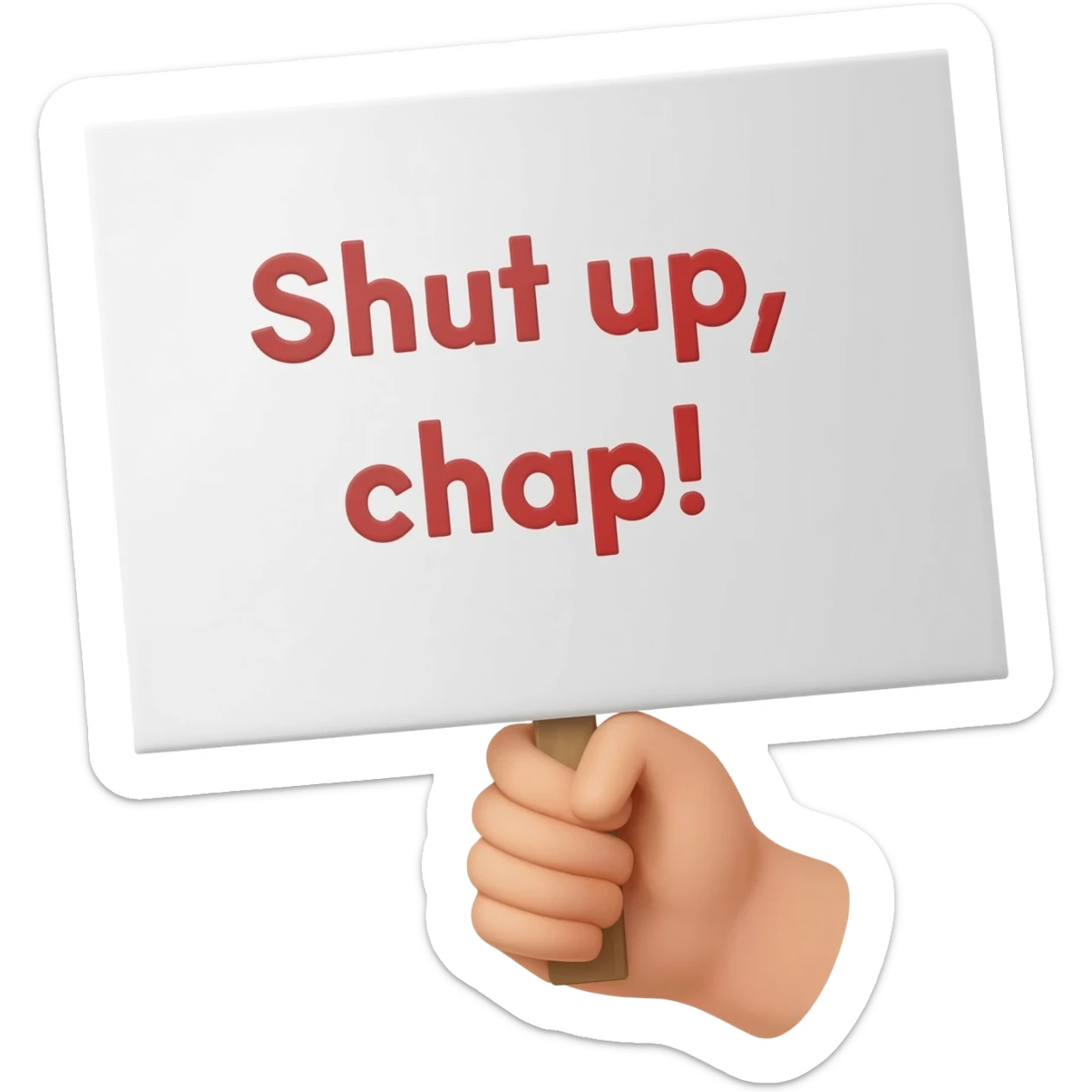 shutup chappl in hand sticker