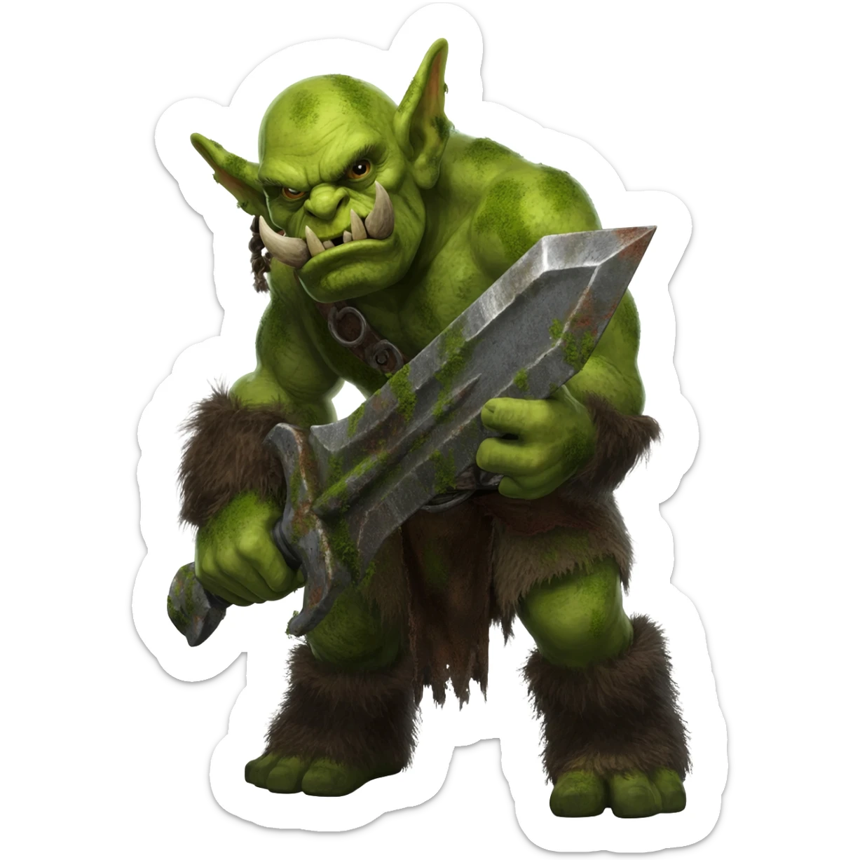 a Troll with a sword sticker