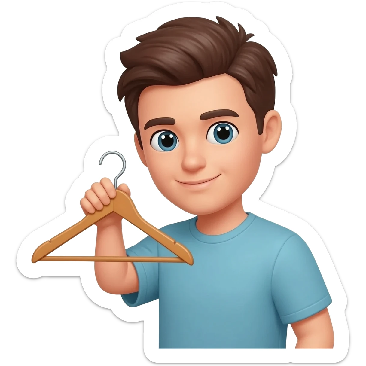 Emoji holding a clothes hanger sticker
