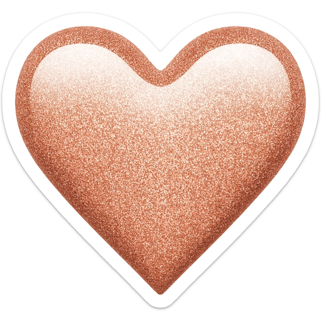 Rose gold heart emoji sticker