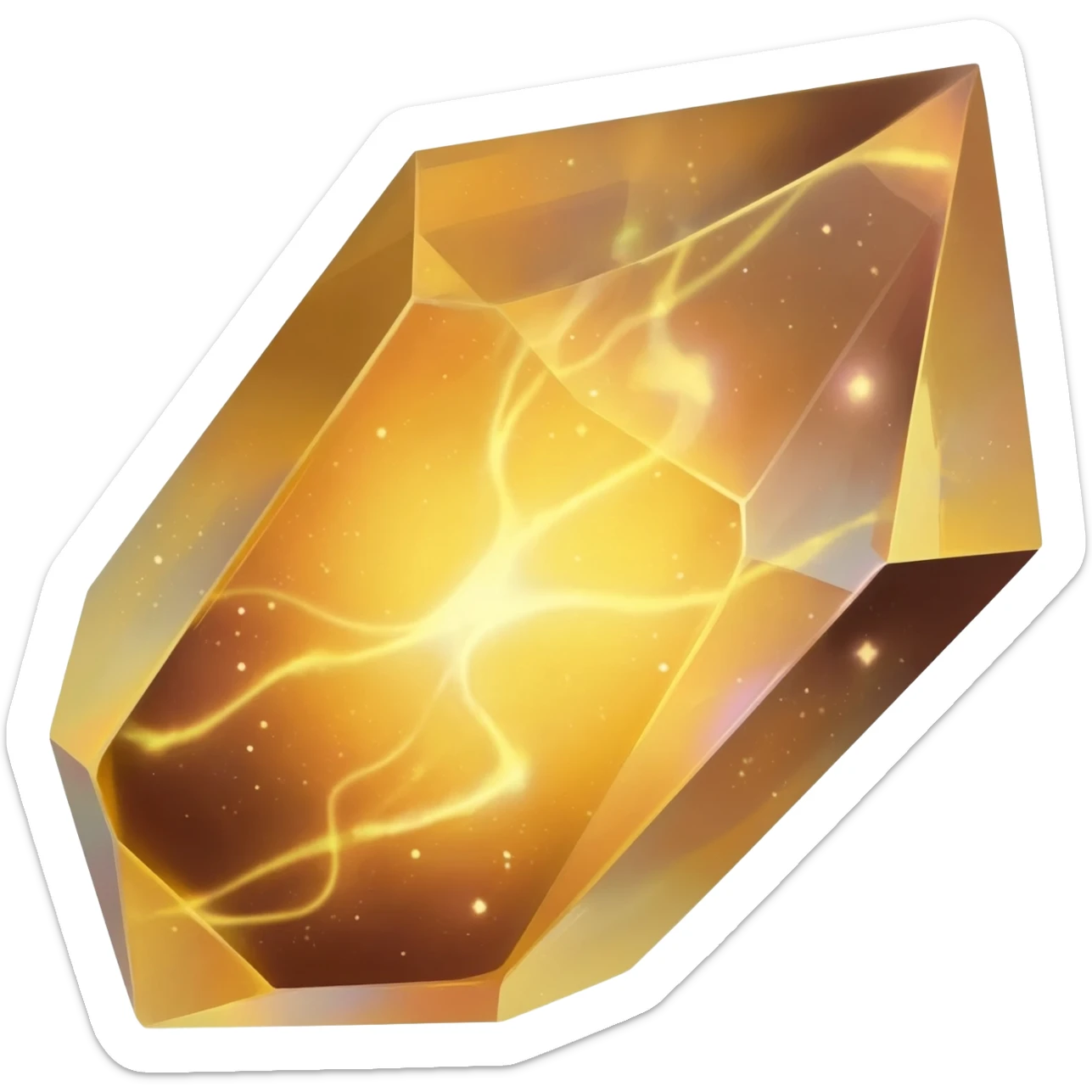 golden iridescent nebula crystal shard sticker