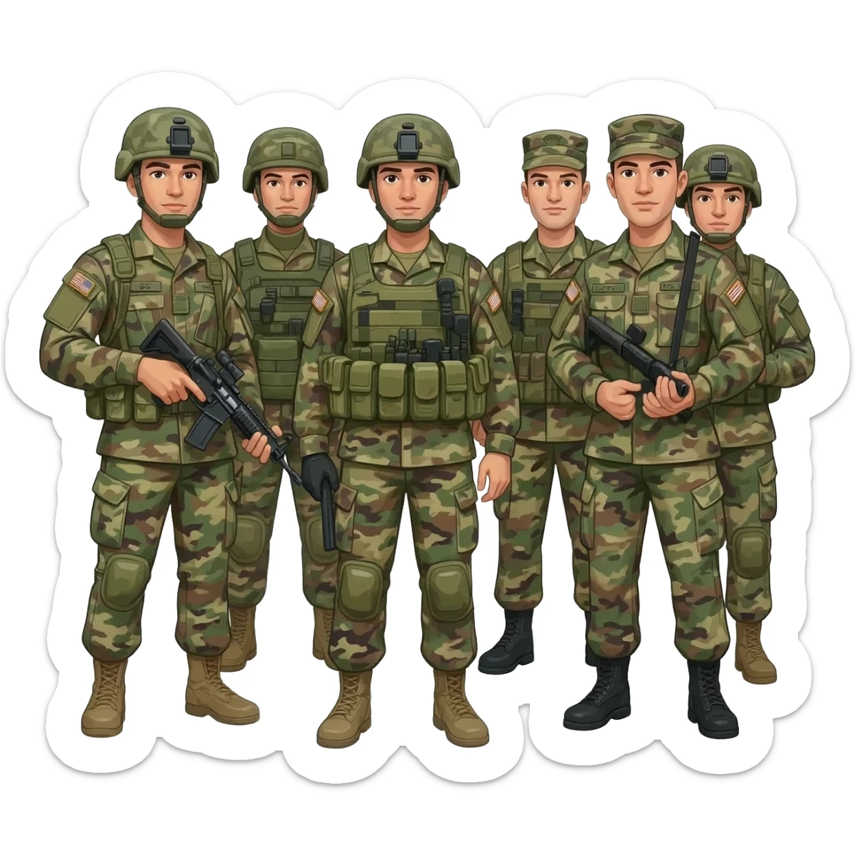 soldiers in camouflage sticker