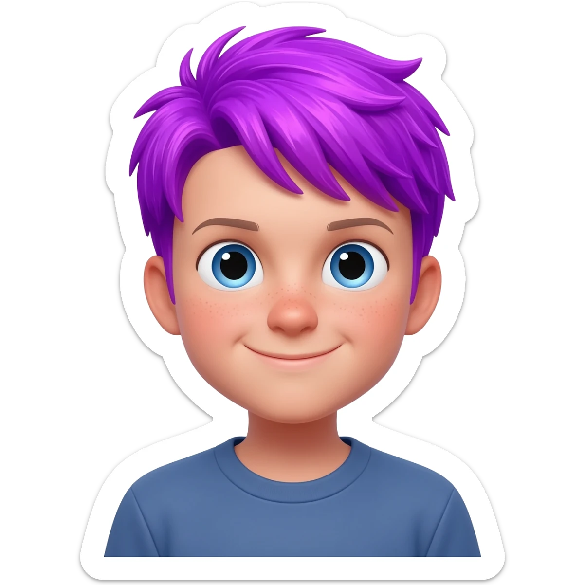 Purple hair boy sticker