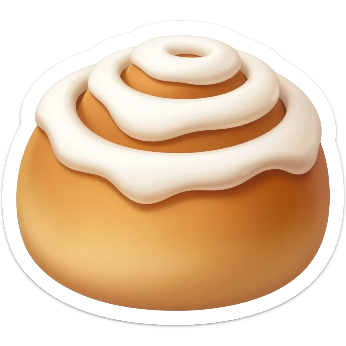 cinnamon roll with white icing on top sticker