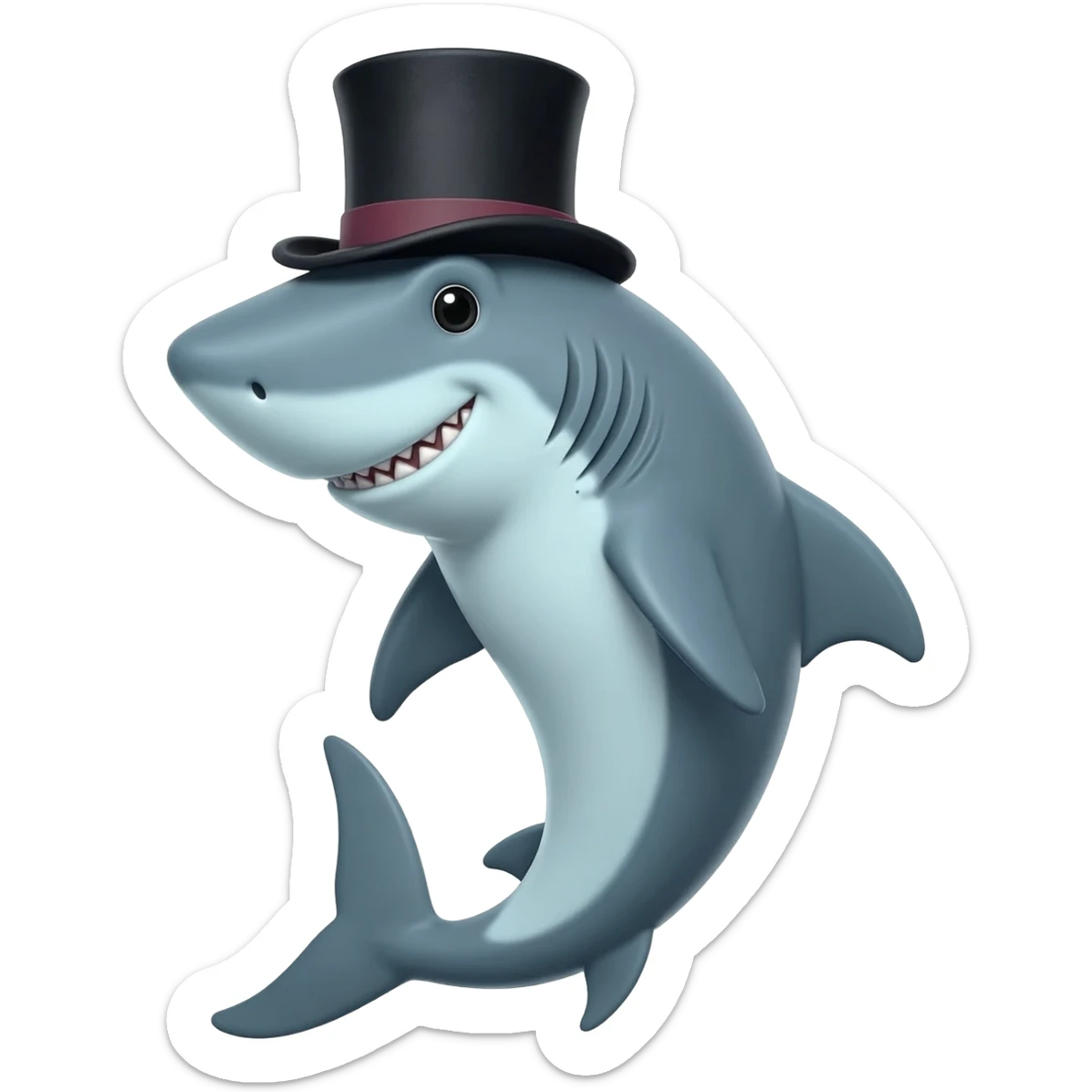 Shark with a top hat sticker
