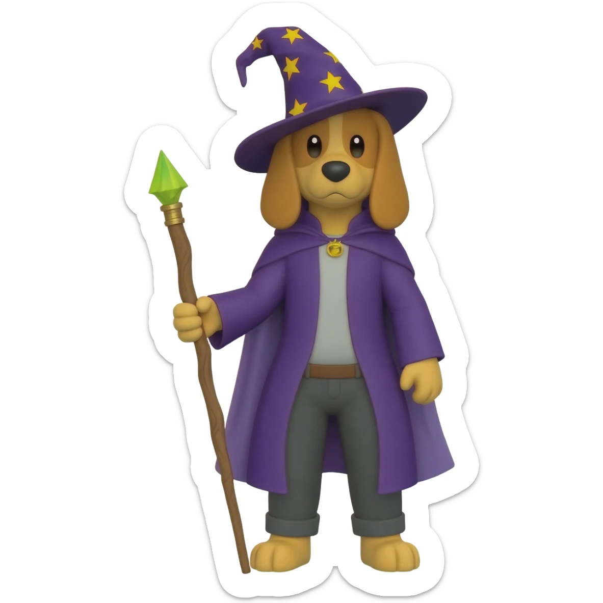 Dog wizard sticker
