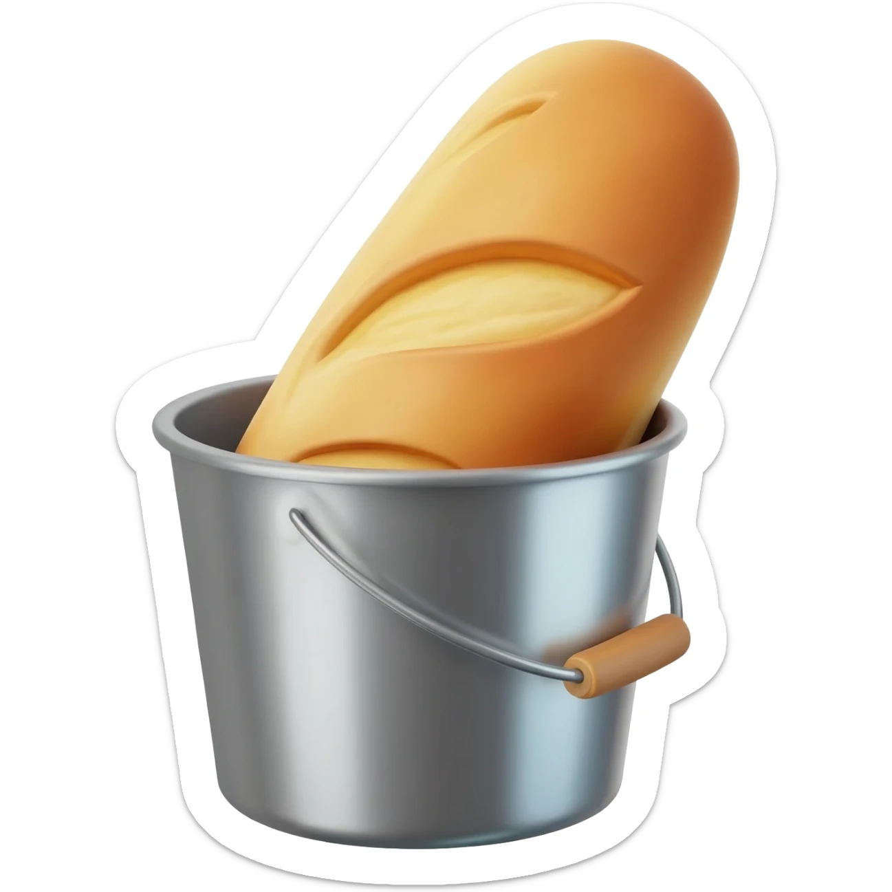 "3D premium,3D bucket a baguette of bread sticker