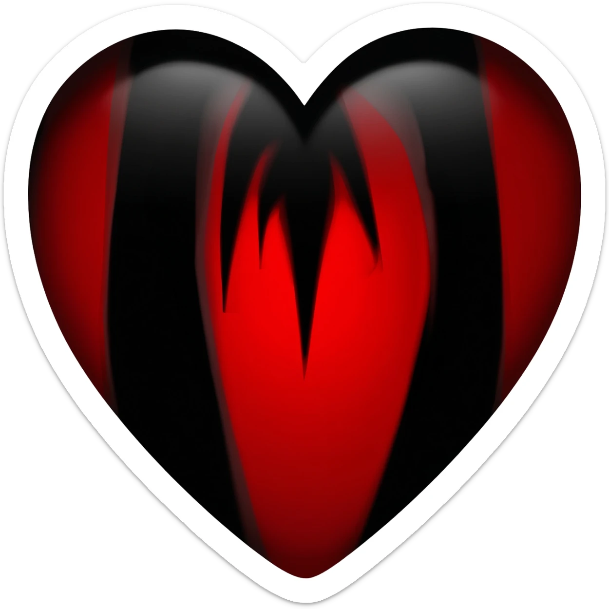 Gothic black and red heart sticker