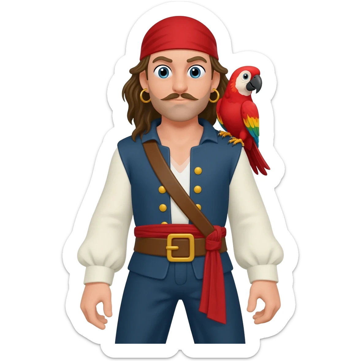 pirate and parrot sticker