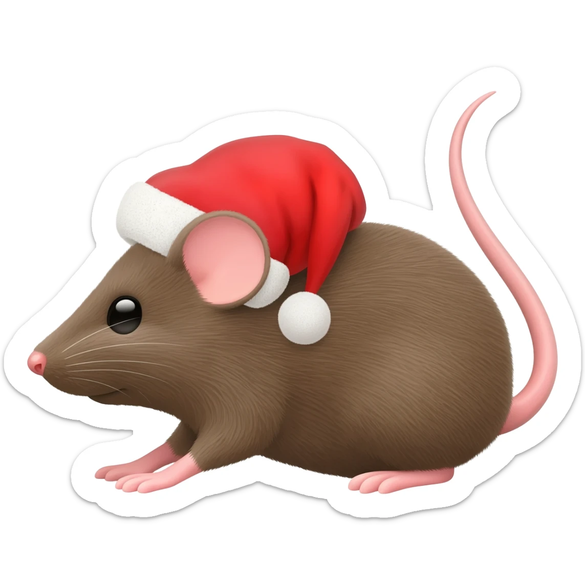 Ratón con sombrero de Navidad sticker