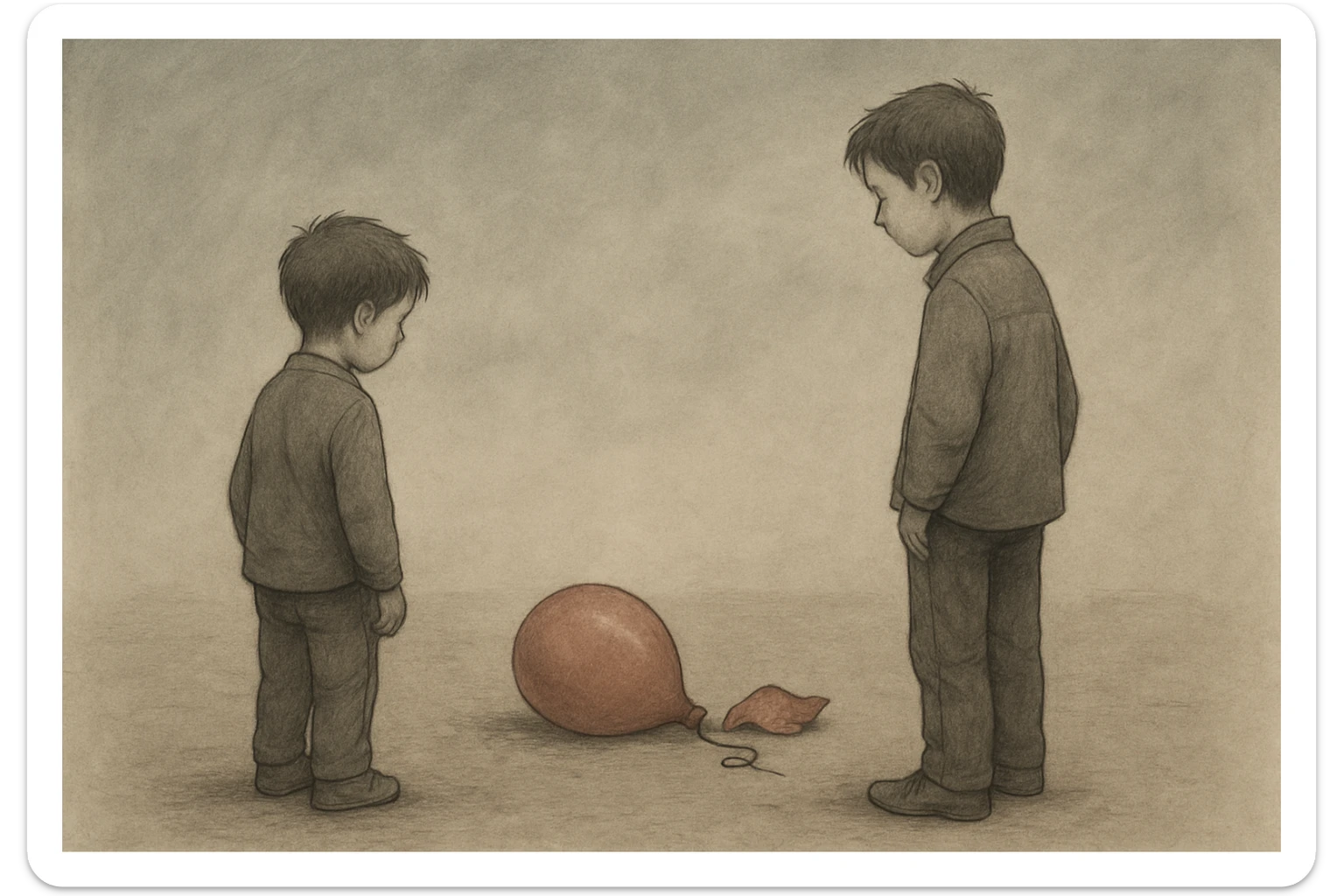 aravani bir baloni singanini tasvirla uning oldida aka uka homush turishibdi yuzlari ko'rinmasa ham bo'ladi sticker