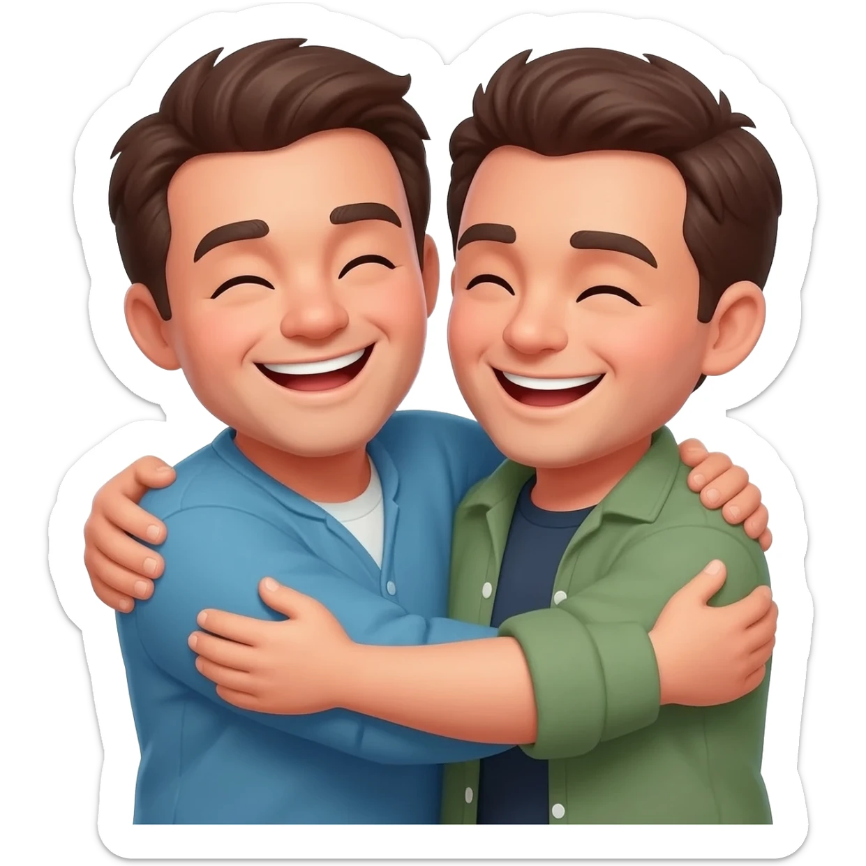 Two men hugging sticker