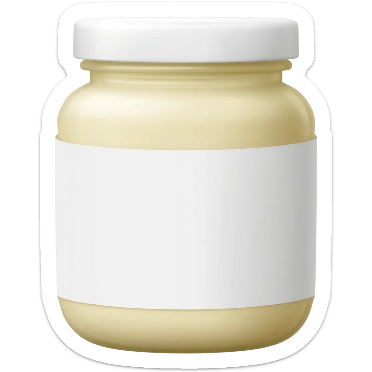 milk based sauce in a plastic jar sticker