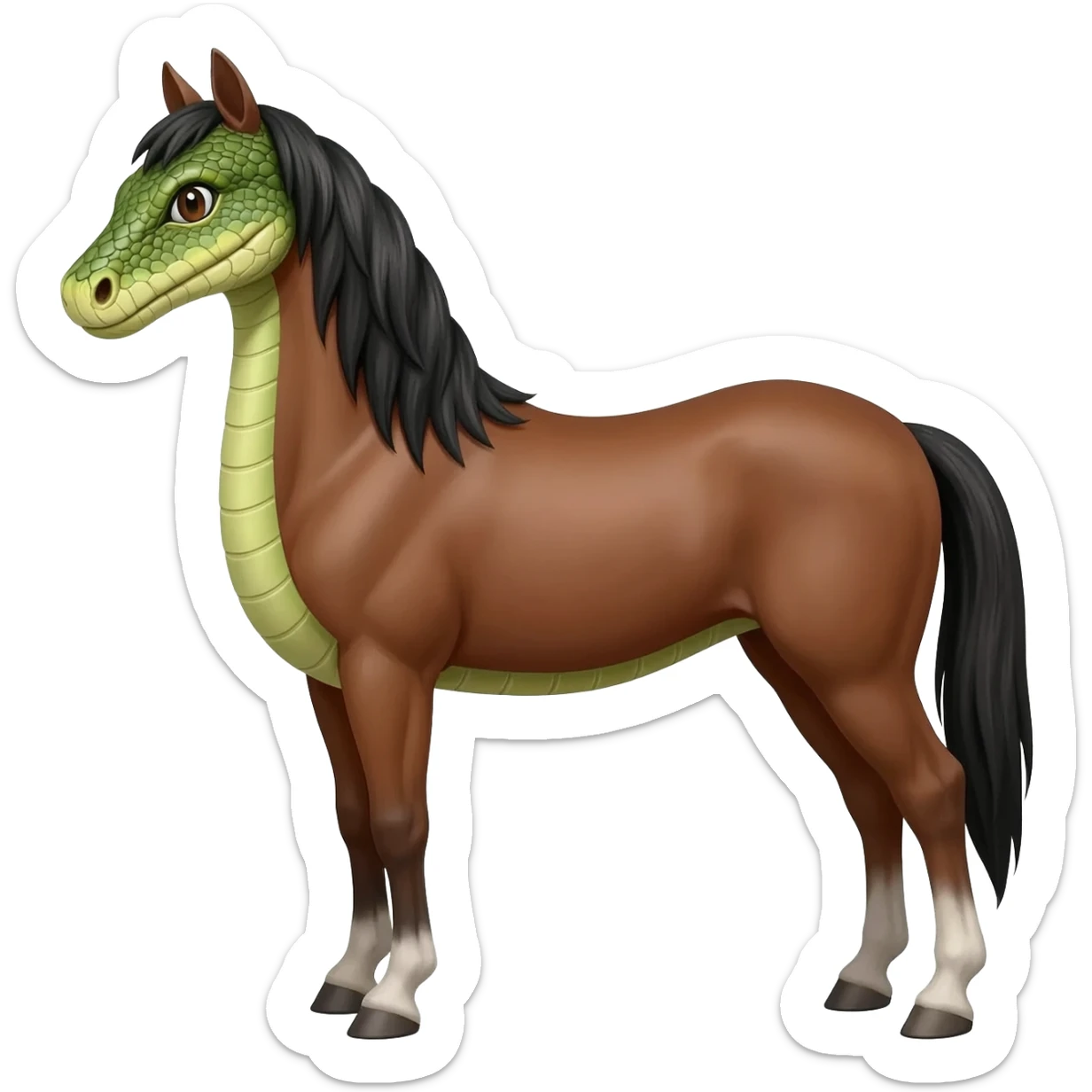 horse body with snake  head sticker