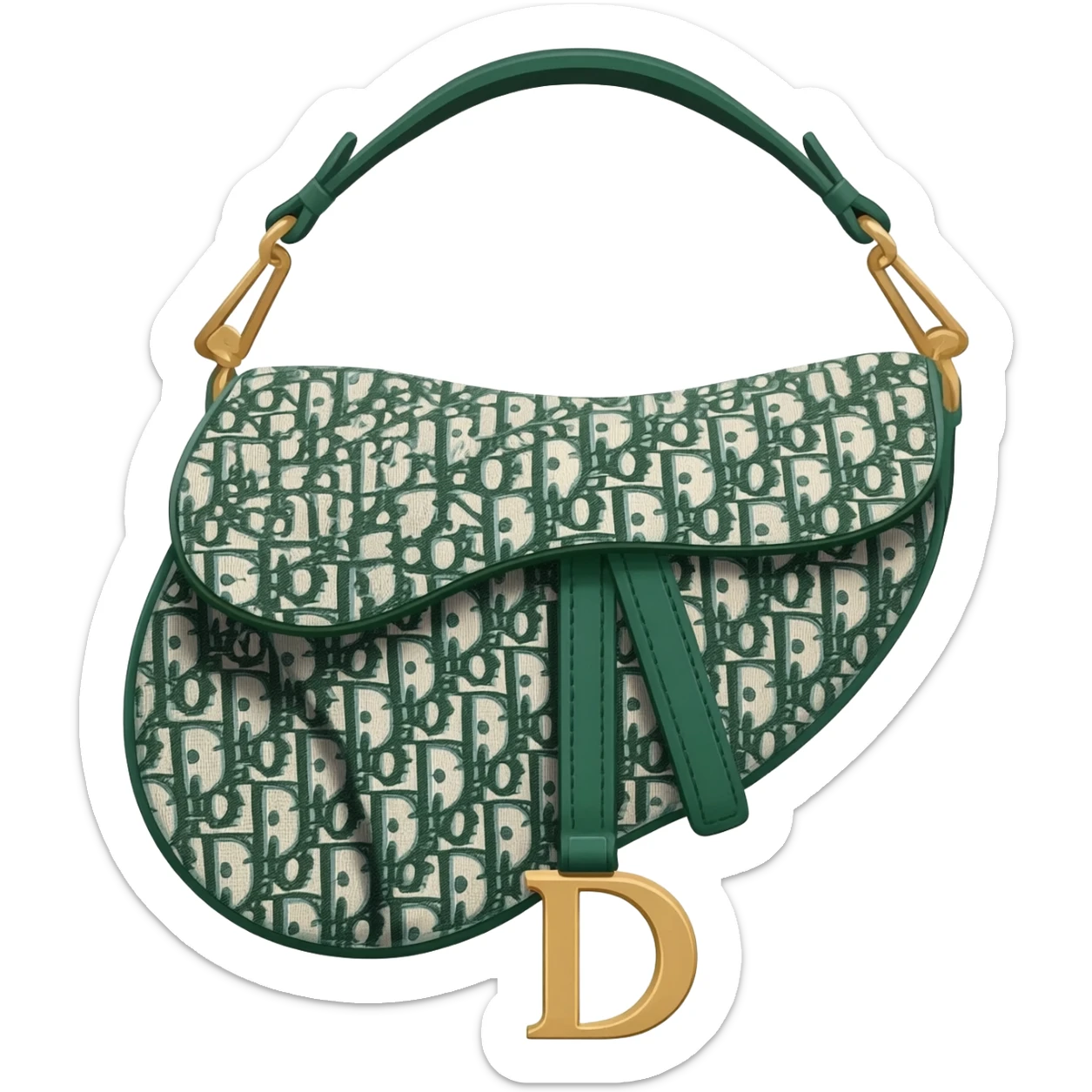 green dior print saddle bag sticker