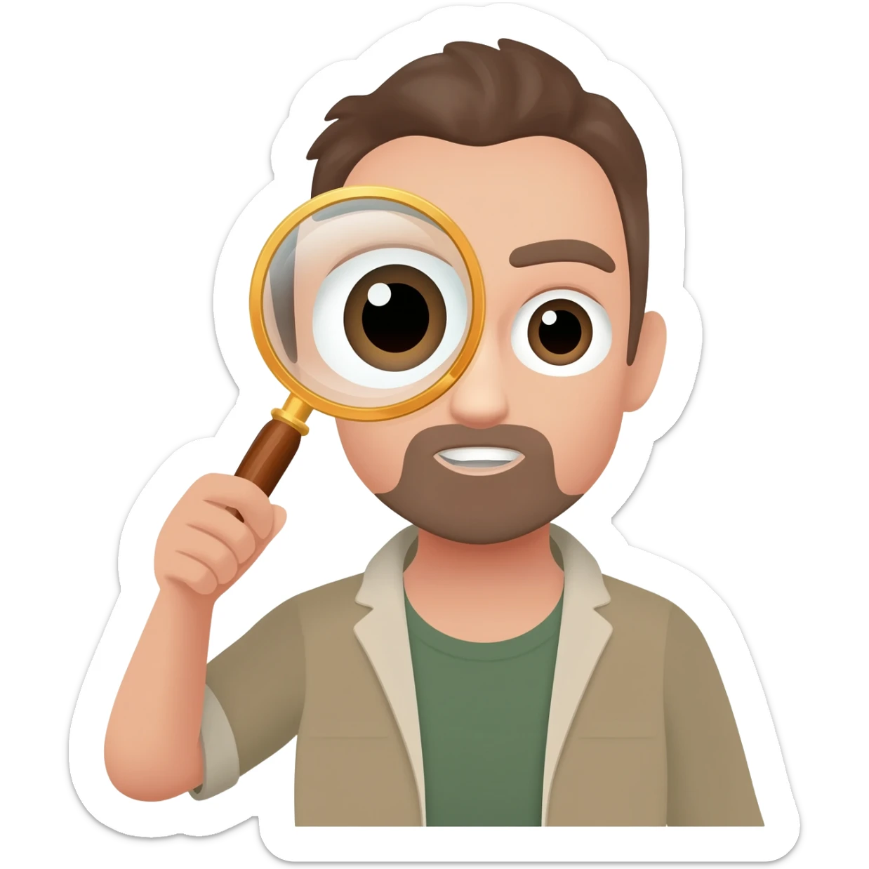 archaeologist is holding a magnifying glass sticker