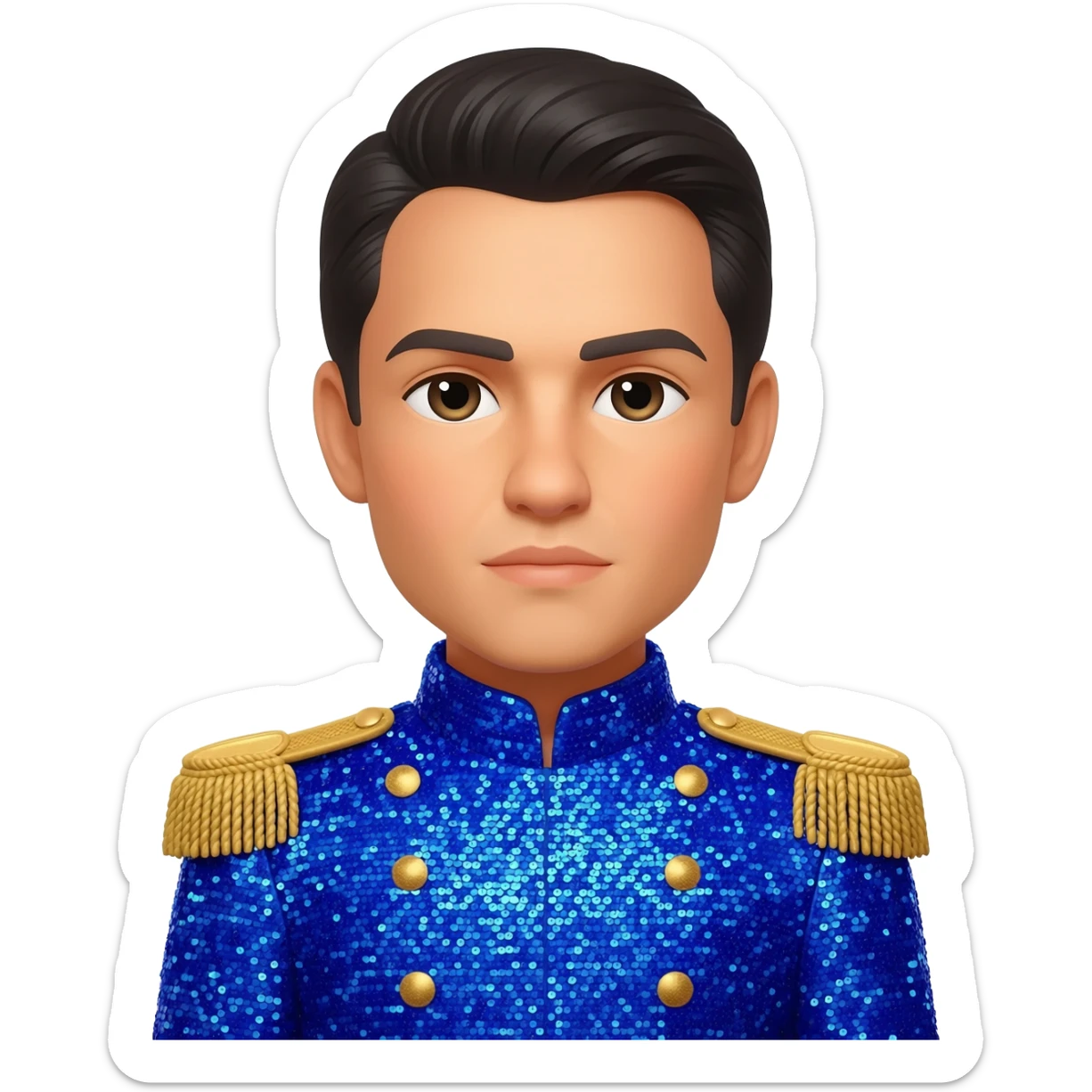 Agustín I of Mexico with blue sequin outfit sticker