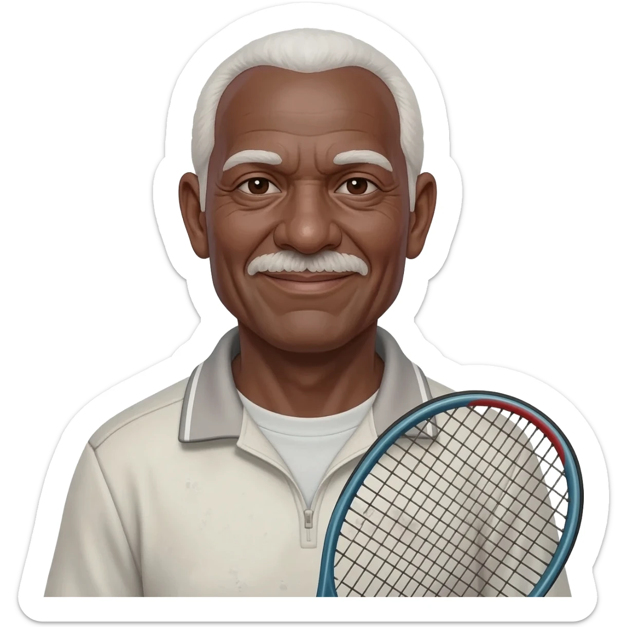 Tennis player old black male sticker