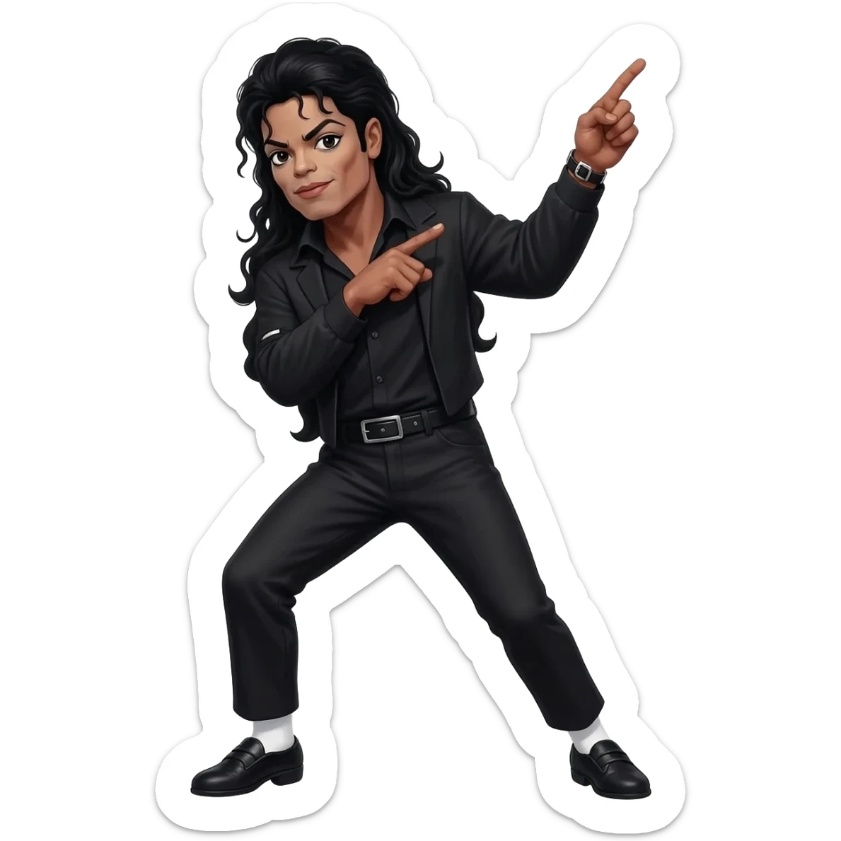 michael jackson dab, dancing legs, wearing black bad outfit sticker
