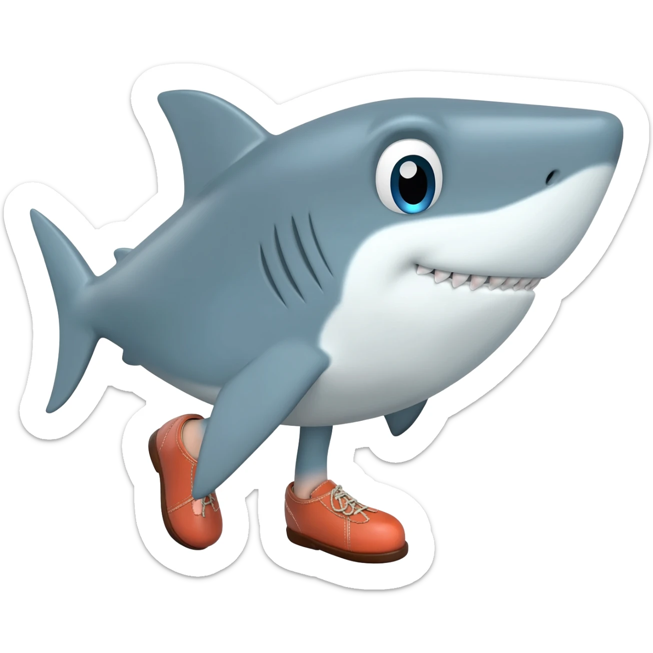 Shark wearing shoes sticker