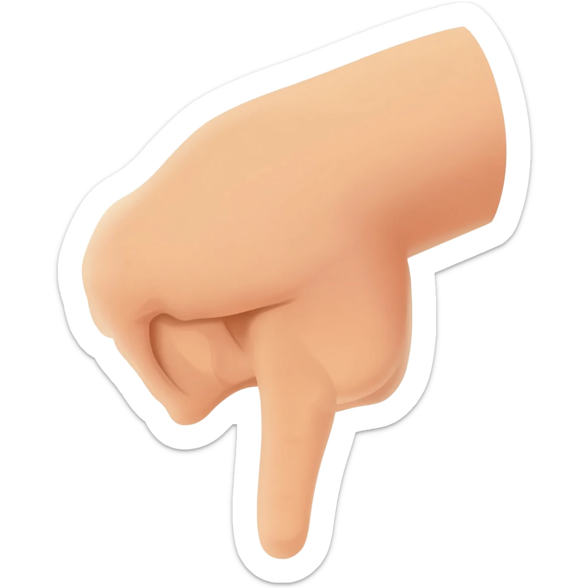 Finger pointing down, similar to this 👇 sticker