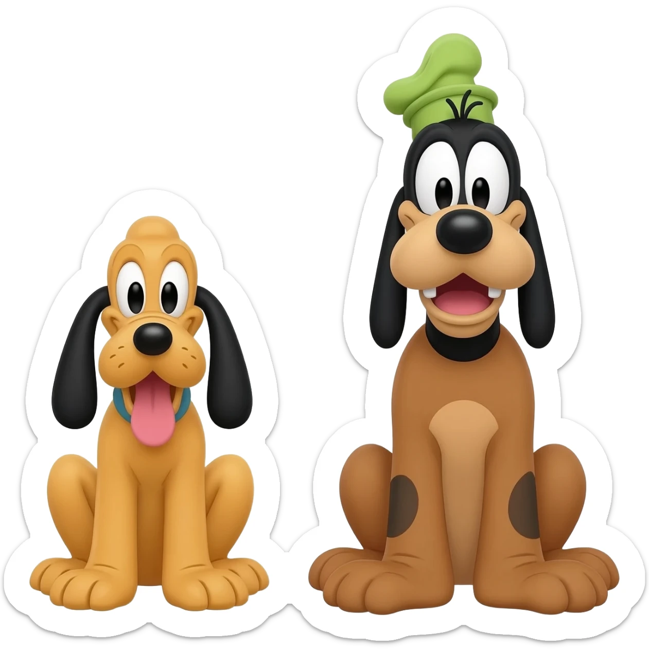 Pluto Dog & Goofy Dog sticker