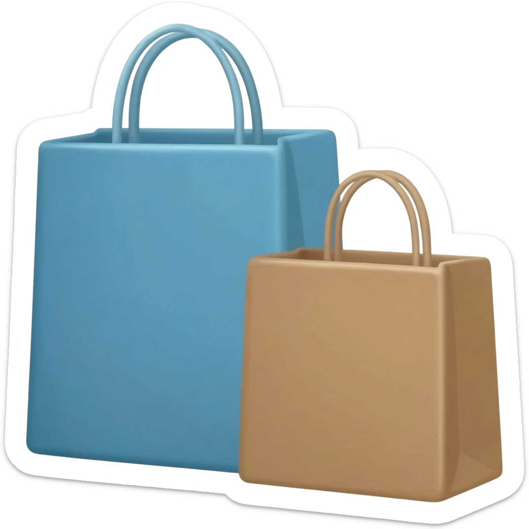 blue, brown shopping bags sticker