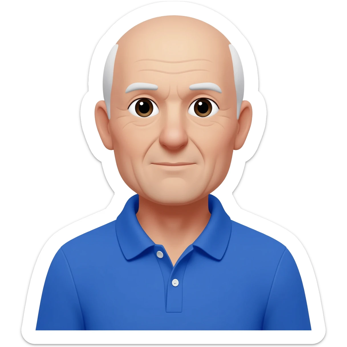 grandpa, tall, little to no grey hair, polo shirt sticker