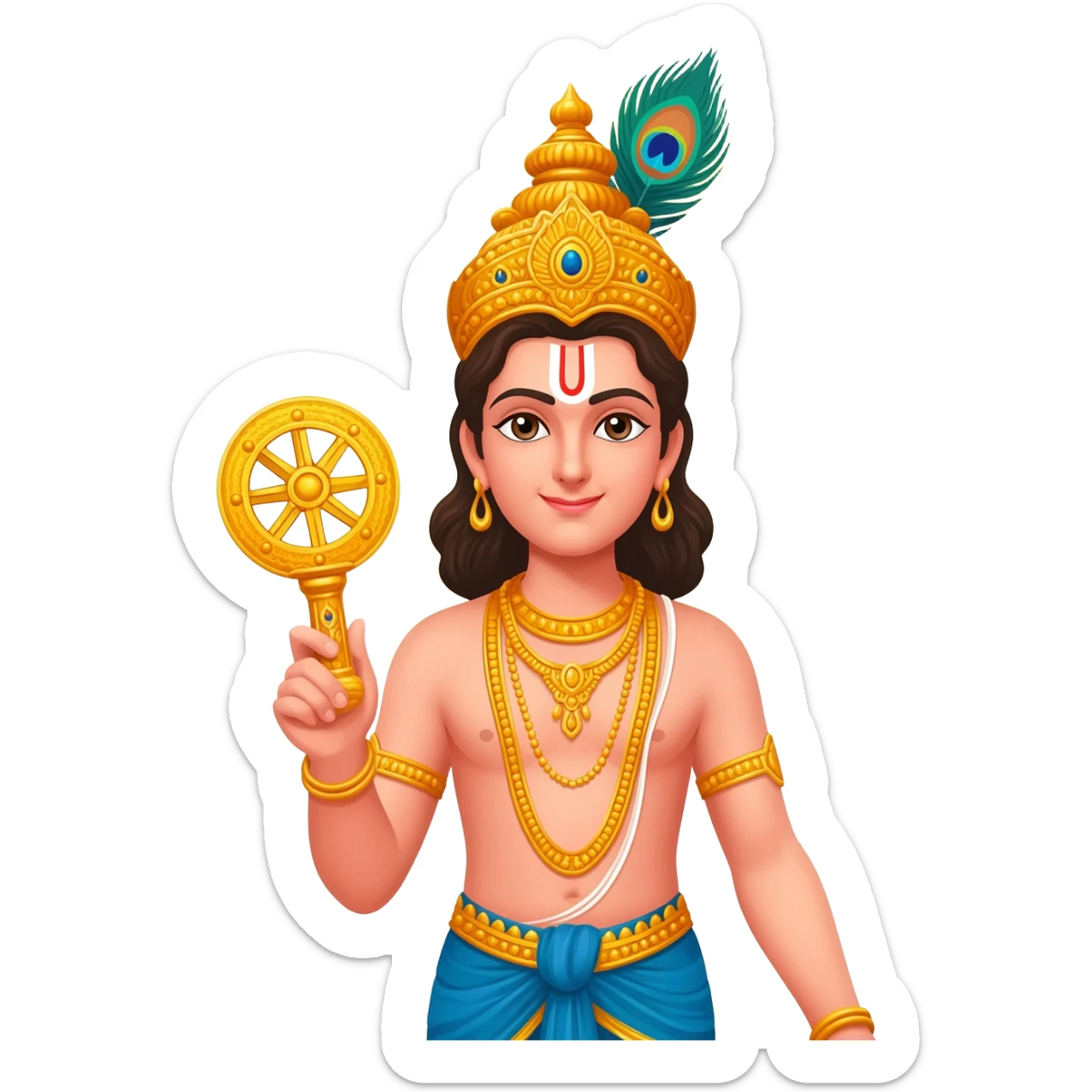 Lord krishna holding  with Sudharshan chakra sticker