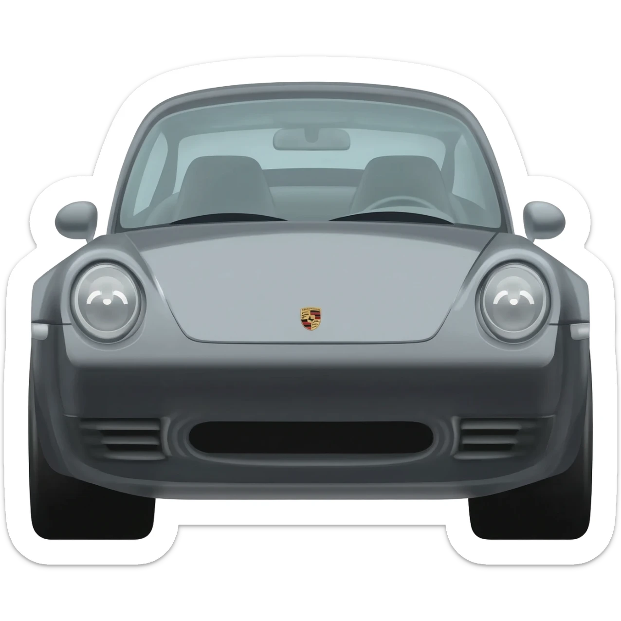 Porche in gray color sticker