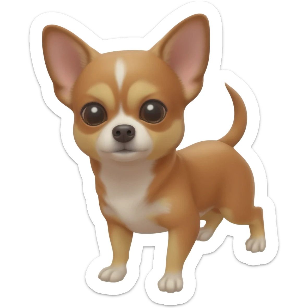 Little cute brown and tan applehead chihuahua named Pixie sticker