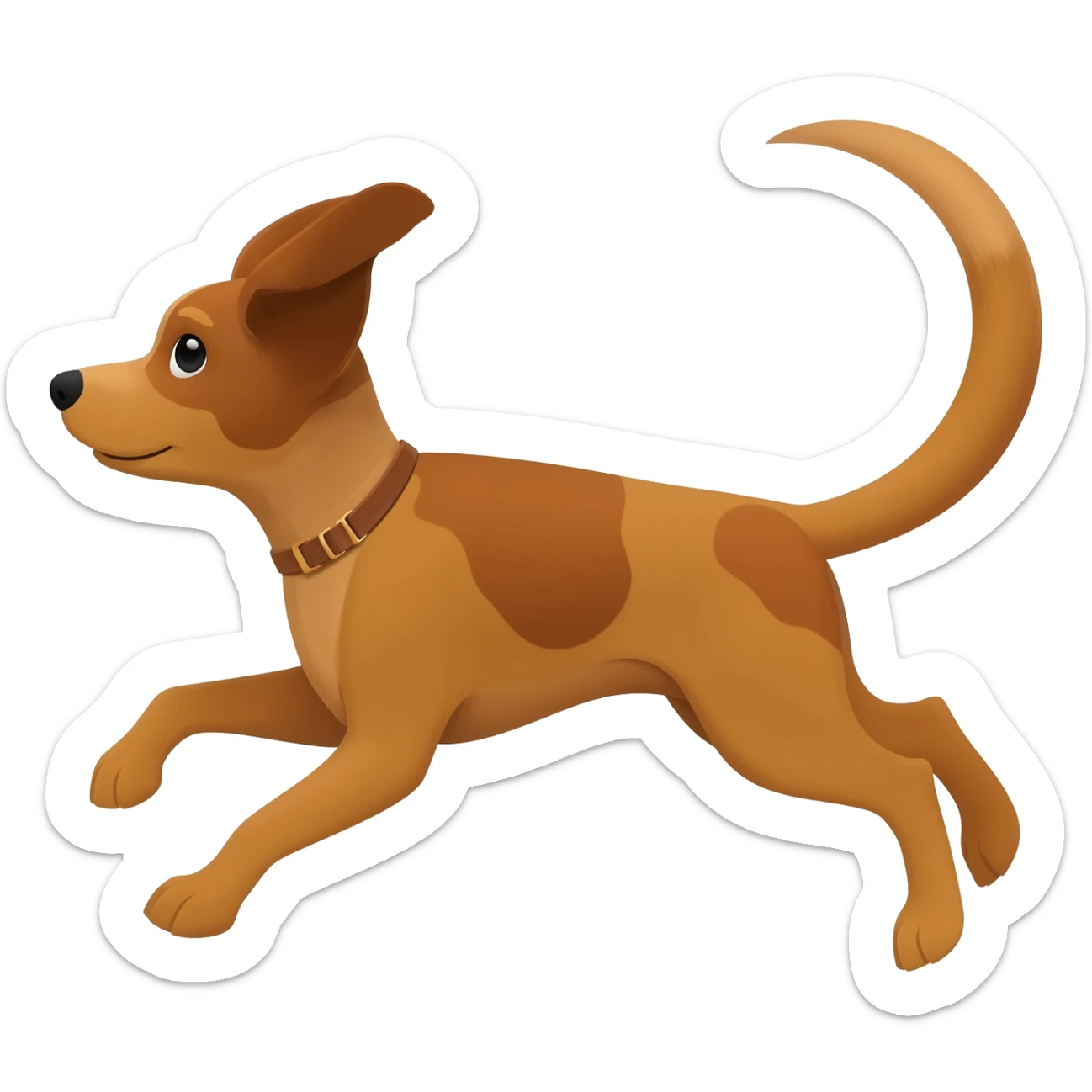 dog chasing its tail sticker