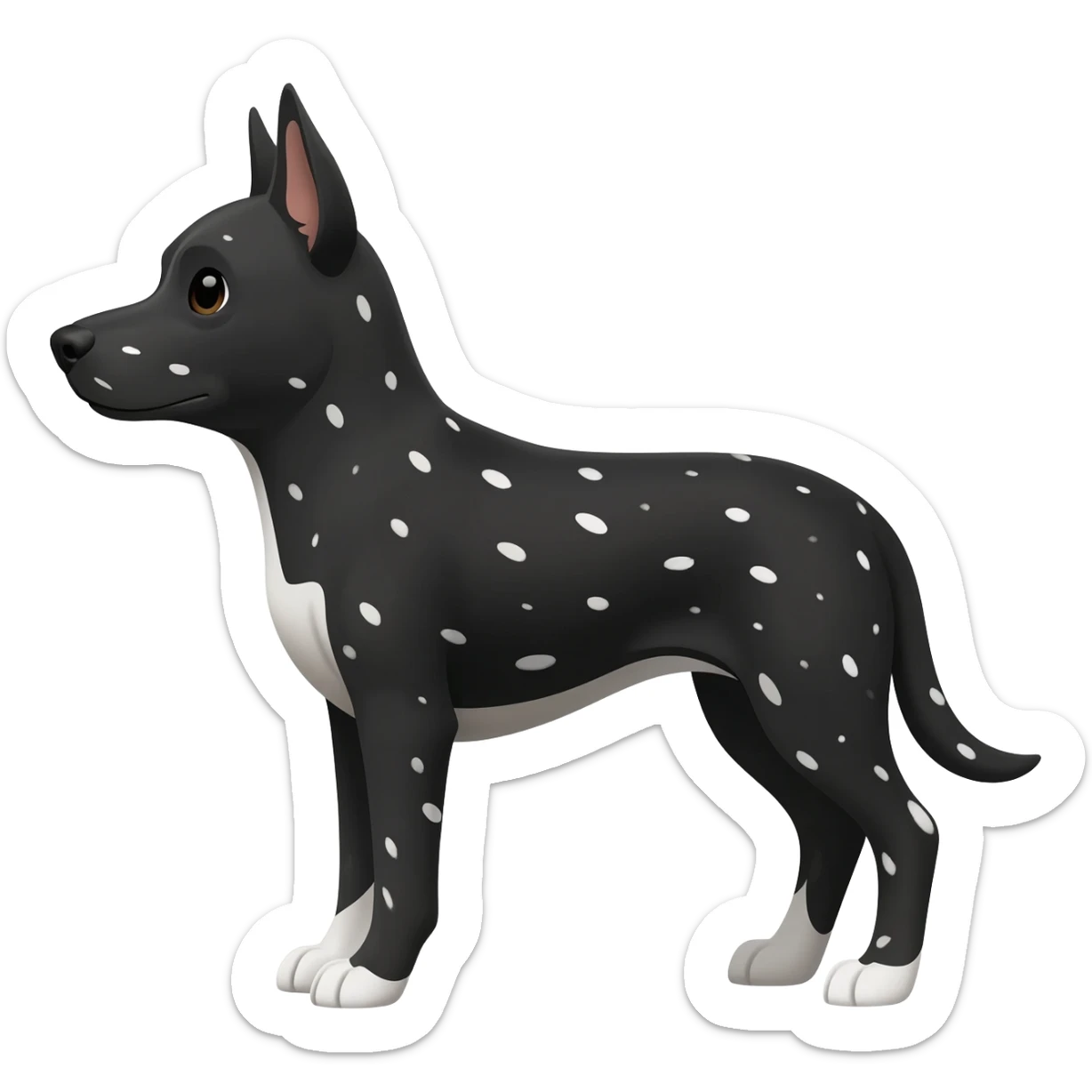 Un perro  negro con manchas blanca sticker